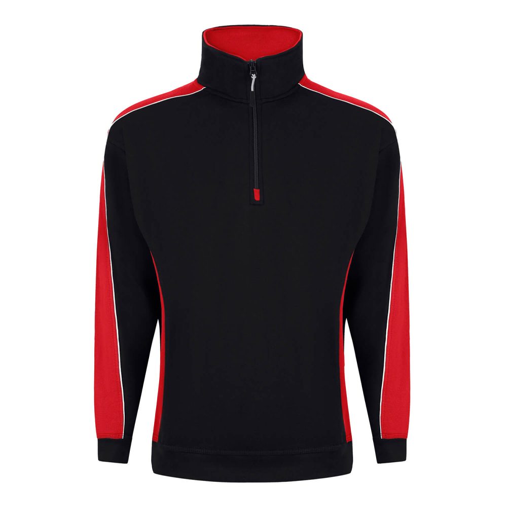 Avocet Quarter Zip Sweatshirt Black/Red