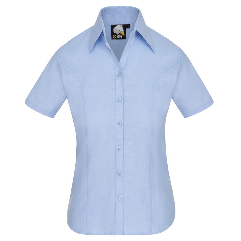 The Classic Ladies Oxford S/S Blouse Sky