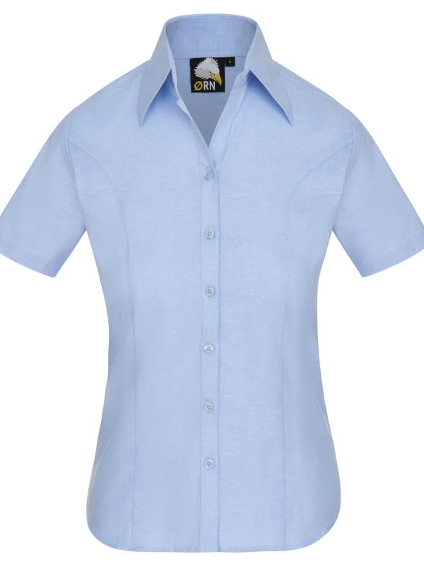 The Classic Ladies Oxford S/S Blouse Sky
