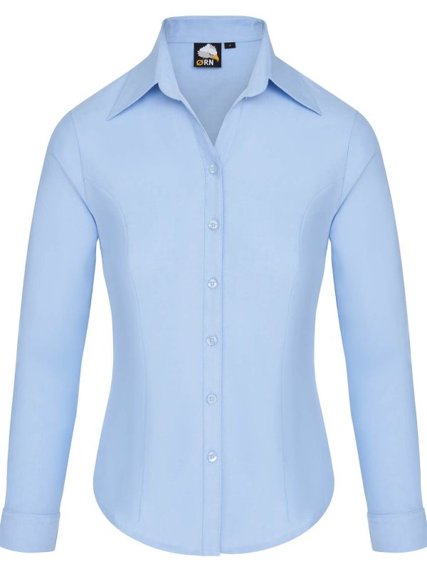 The Classic Ladies Oxford L/S Blouse Sky