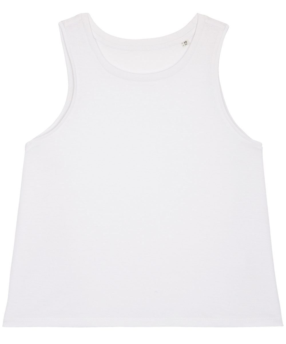 White Women's Stella Dancer crop tank top (STTW038)