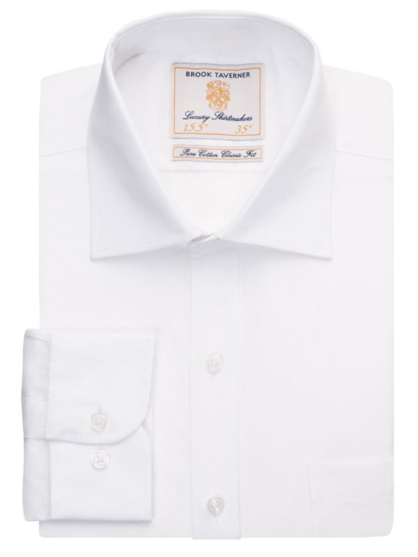 Brook Taverner Cheadle Single Cuff Shirt Cotton Poplin