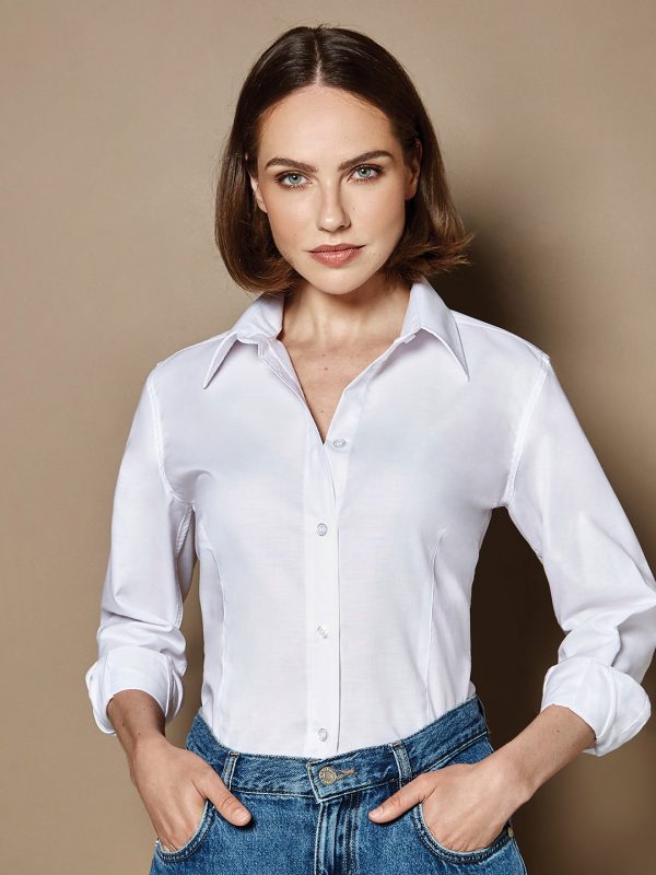 Women's workplace Oxford blouse long-sleeved (tailored fit)