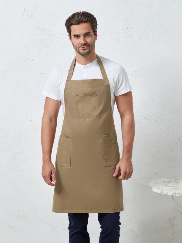 Chino cotton bib apron