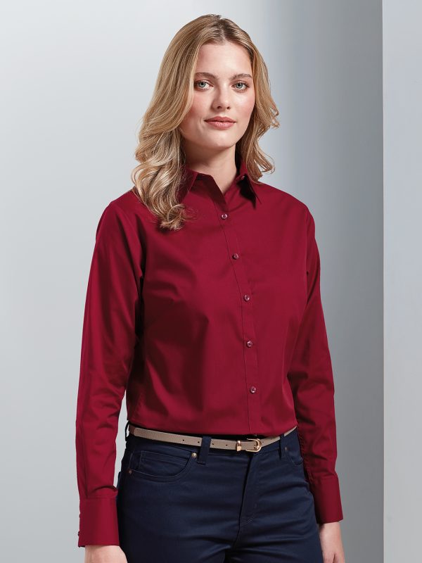Women's poplin long sleeve blouse