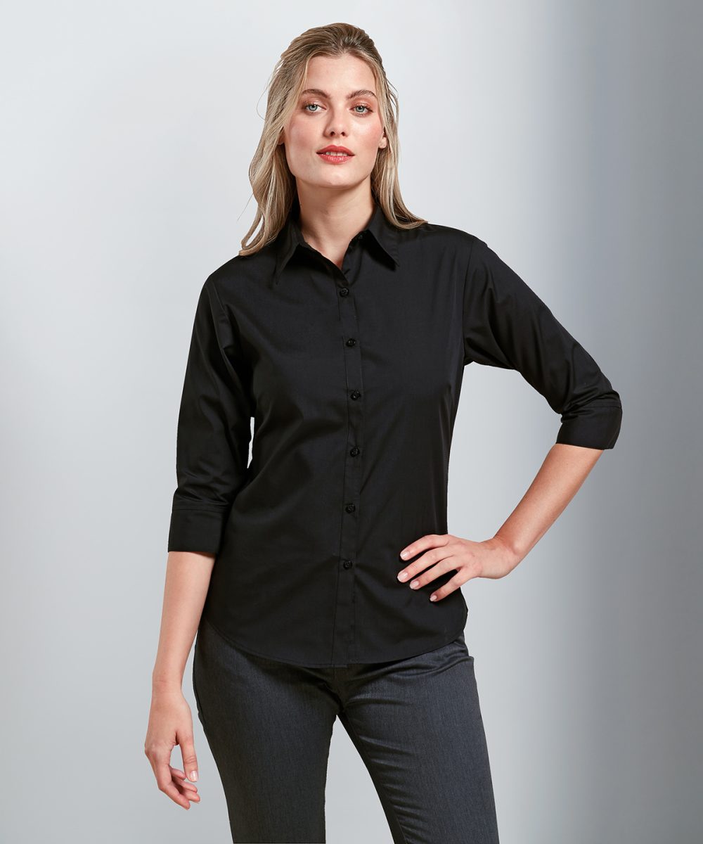 Women's ¾ sleeve poplin blouse