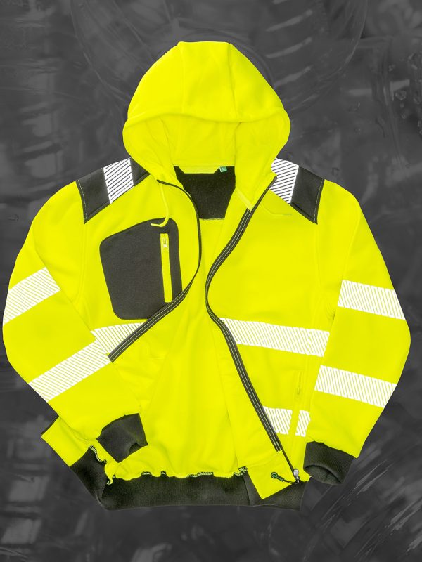 Recycled robust zipped safety hoodie