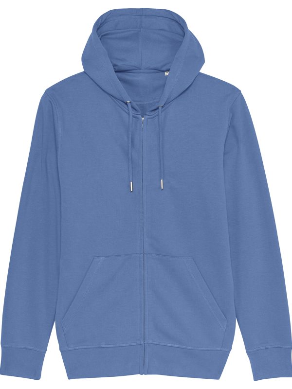 Bright Blue Unisex Connector essential zip-thru hoodie sweatshirt (STSU820)