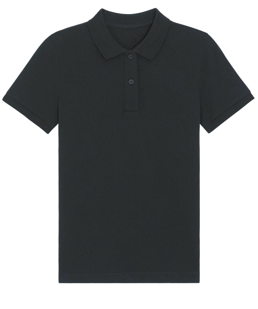 Black Stella Elliser women's fitted piqué short sleeve polo  (STPW333)