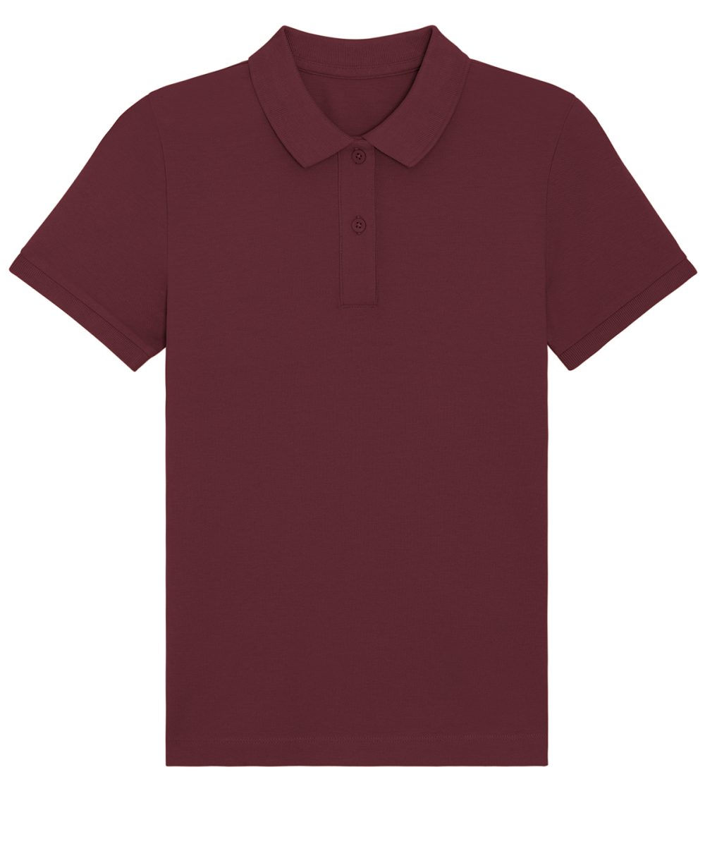 Burgundy Stella Elliser women's fitted piqué short sleeve polo  (STPW333)