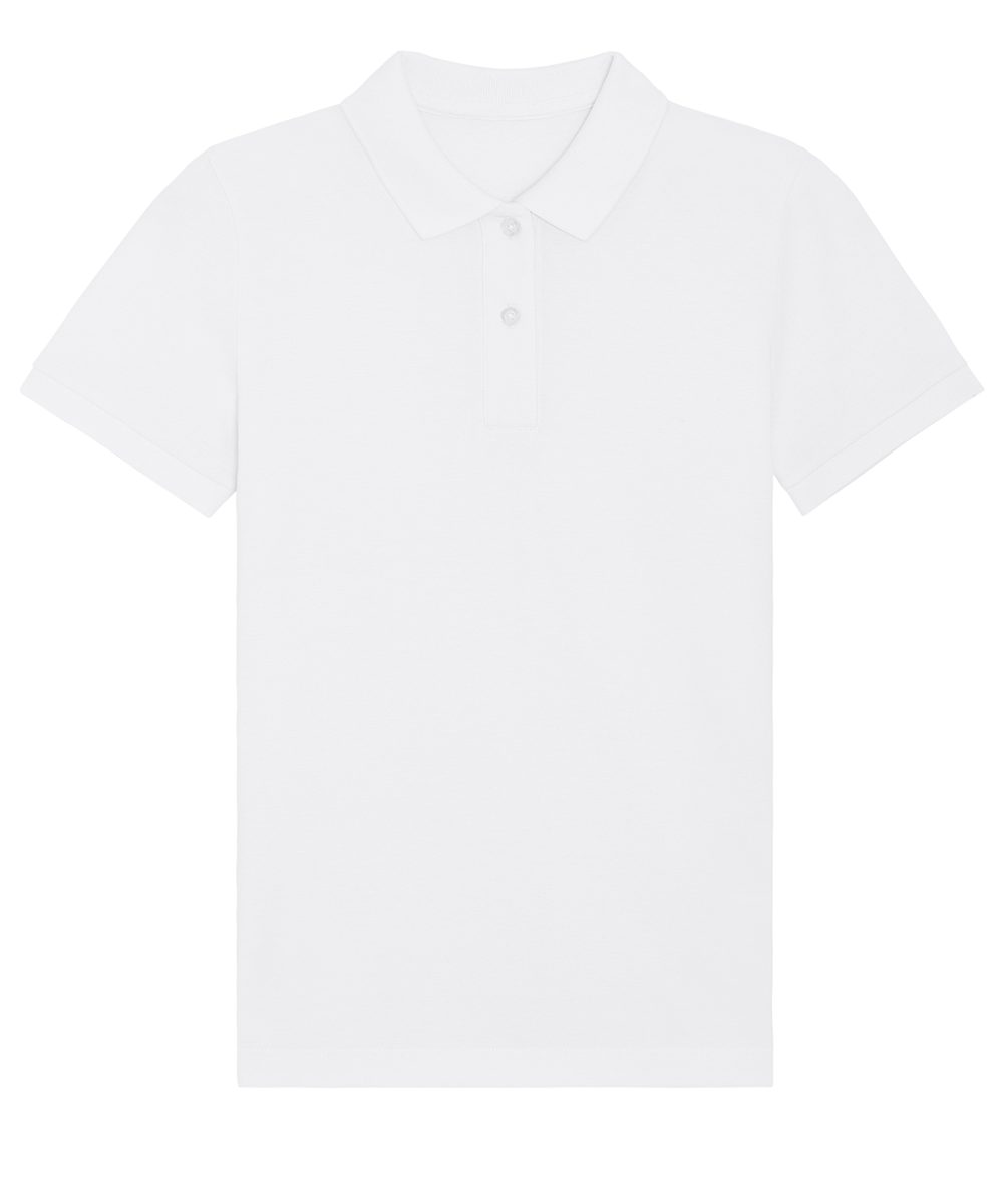 White Stella Elliser women's fitted piqué short sleeve polo  (STPW333)