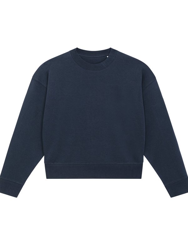 French Navy Stella Cropster terry women's cropped crew neck sweatshirt (STSW873)