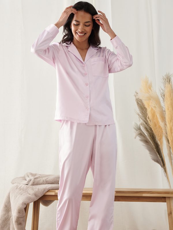 Women's satin long pyjamas