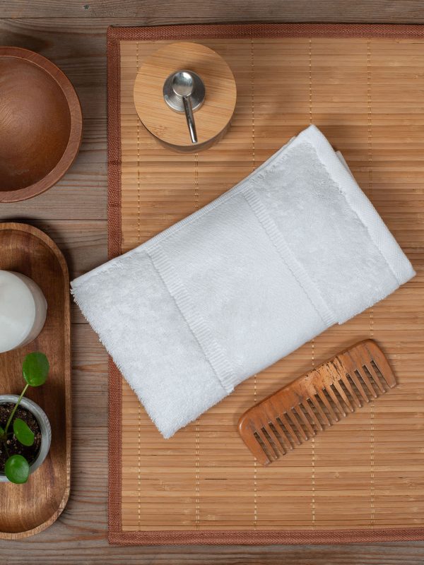 Organic hand towel with printable border