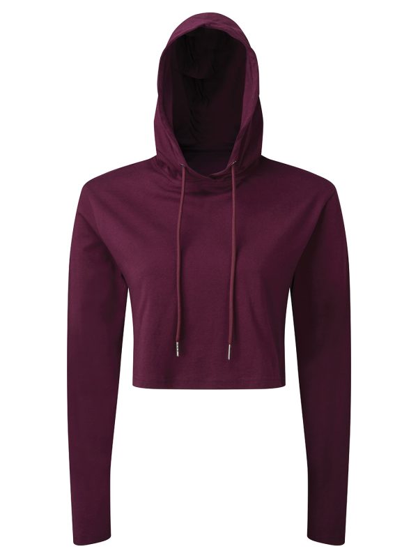 Women's TriDri® cropped hooded long sleeve t-shirt
