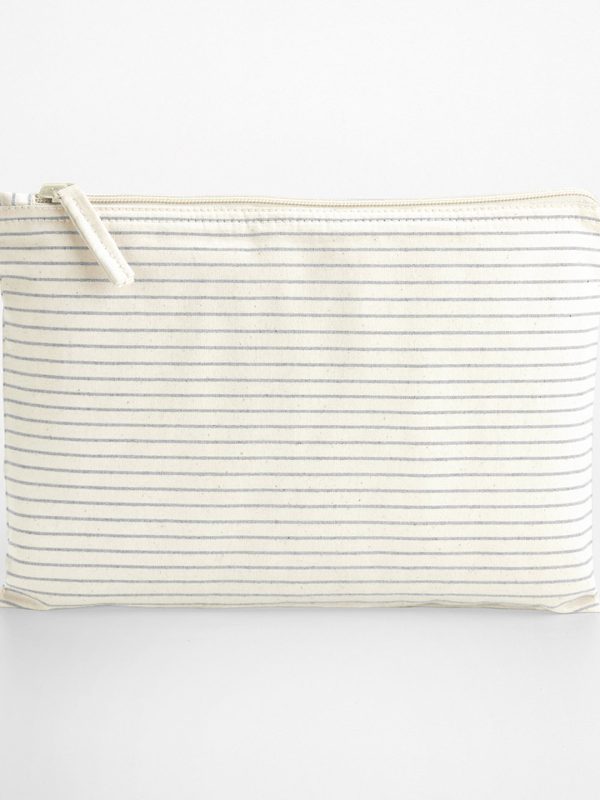 Striped organic accessory pouch