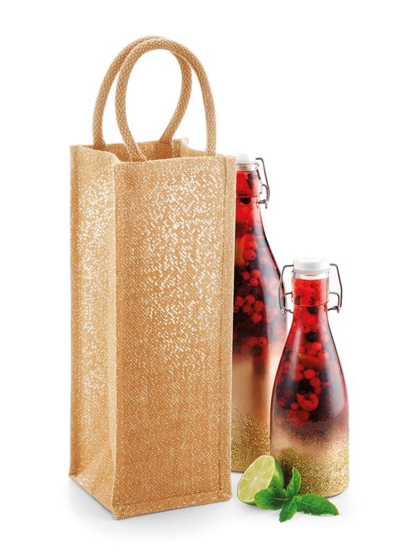 Shimmer jute bottle bag