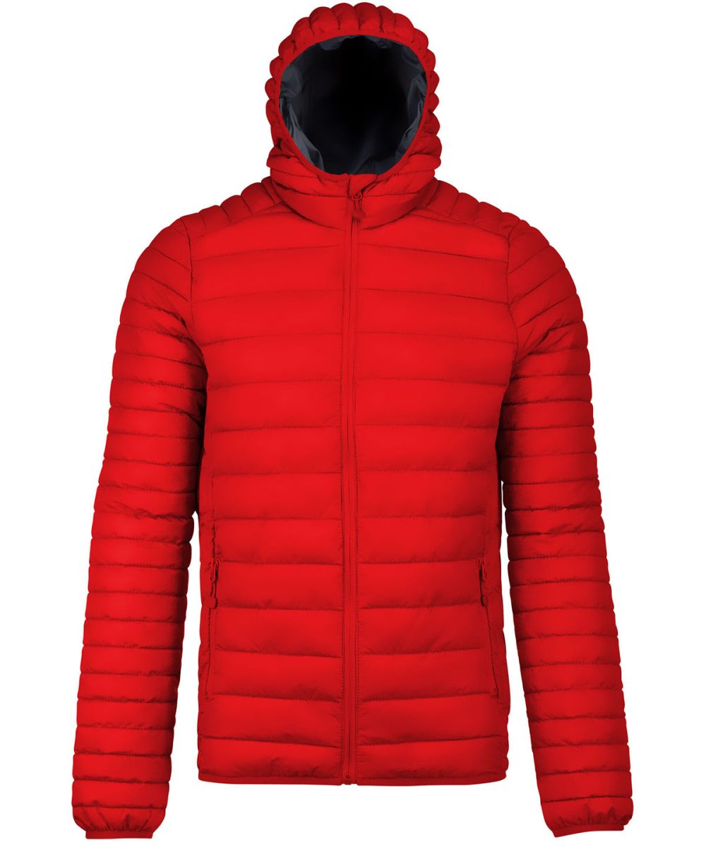 Lightweight hooded padded jacket Red