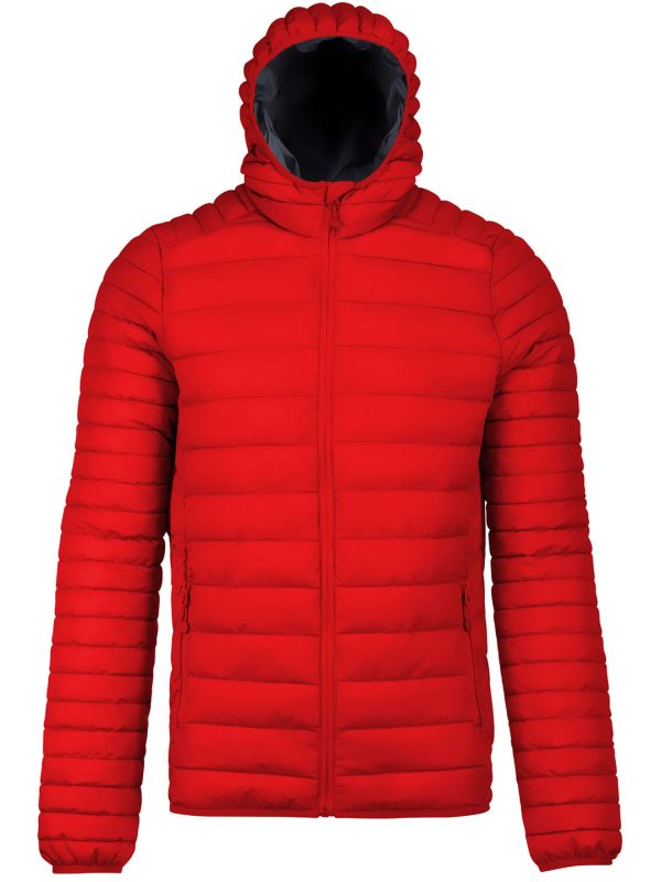 Lightweight hooded padded jacket Red