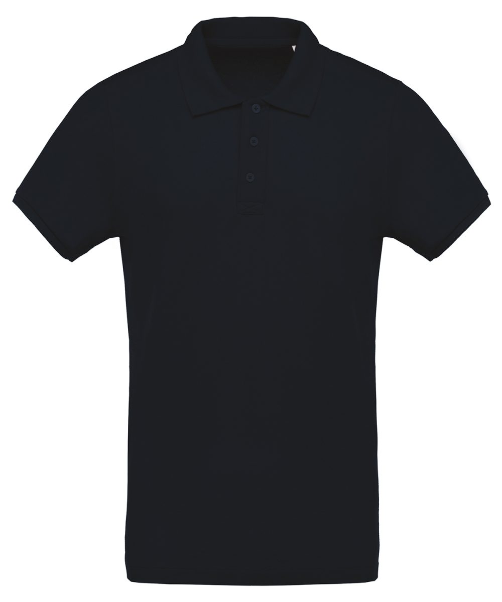 Men's organic piqué short-sleeved polo shirt Navy