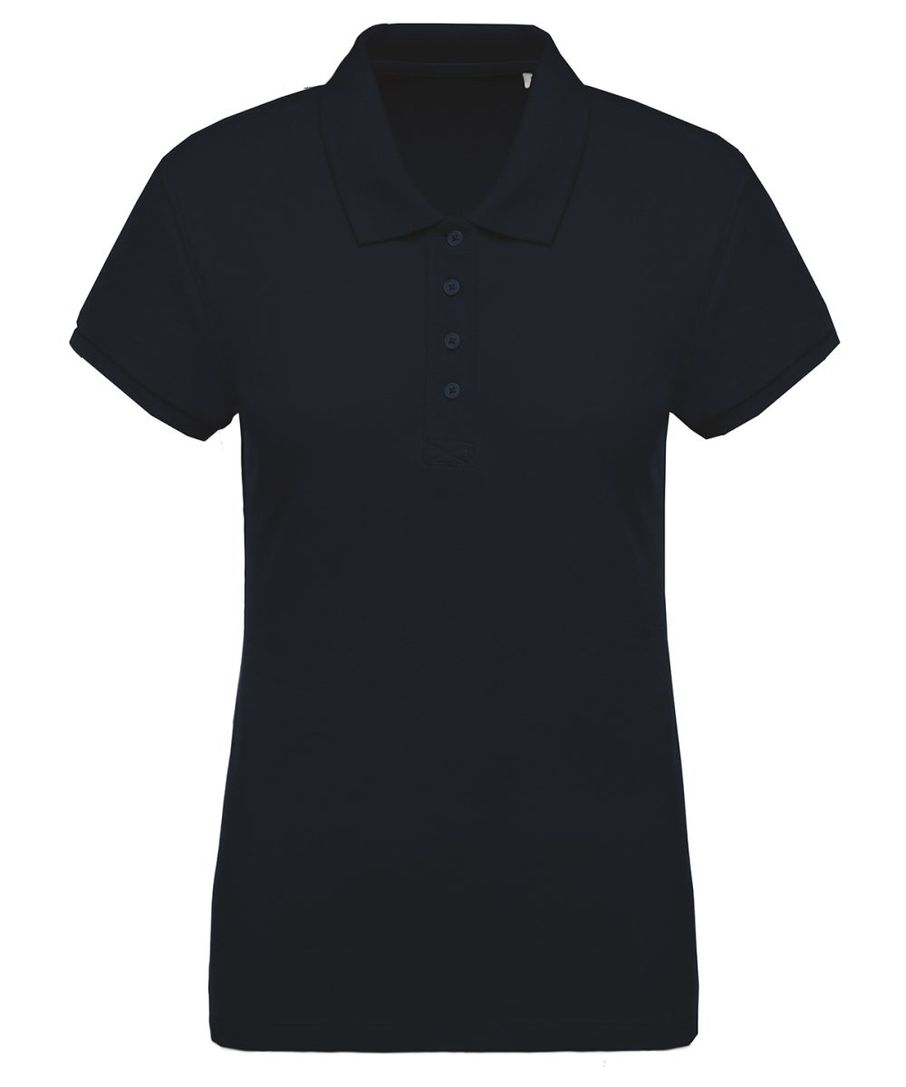 Ladies’ organic piqué short-sleeved polo shirt Navy