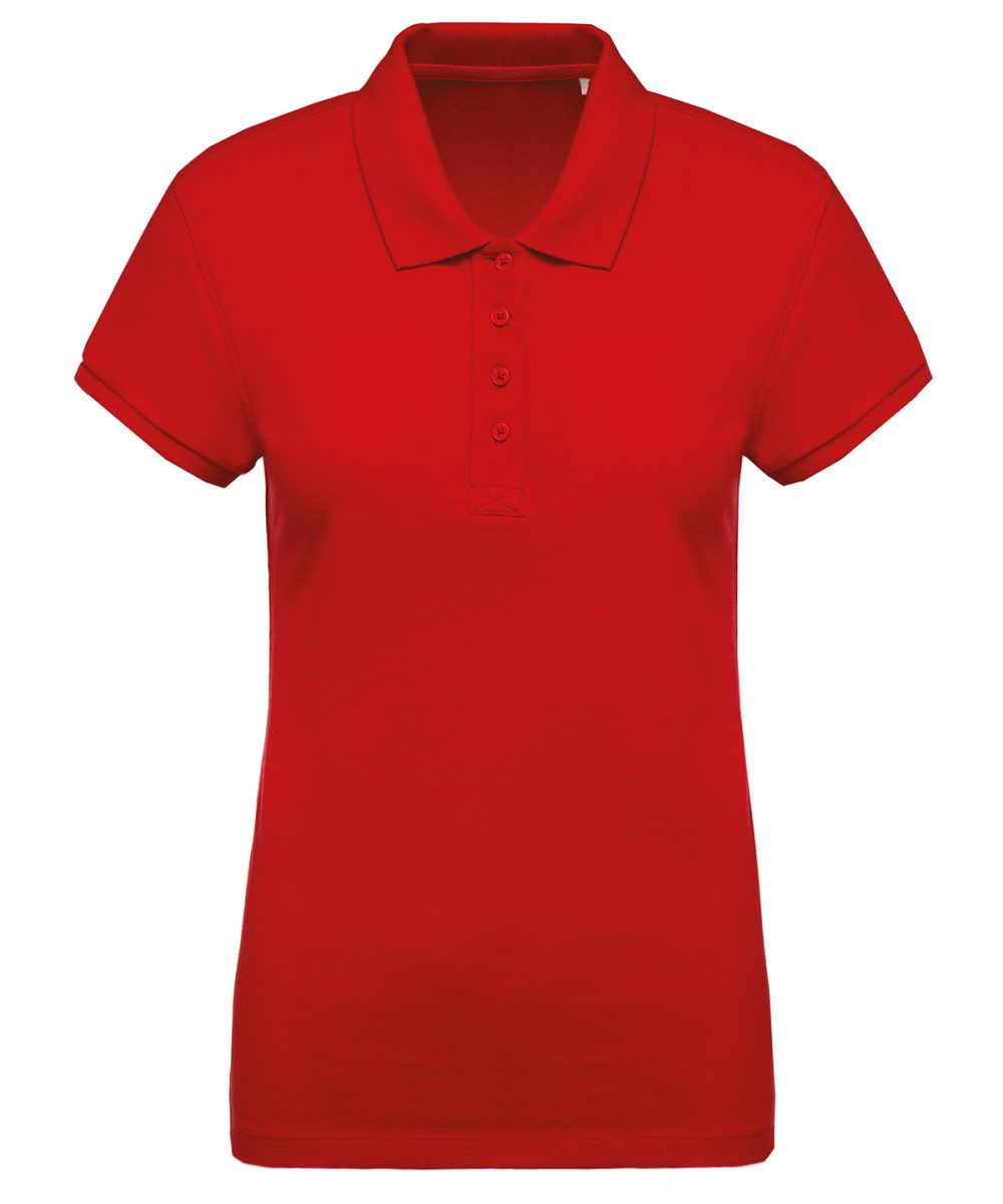 Ladies’ organic piqué short-sleeved polo shirt Red