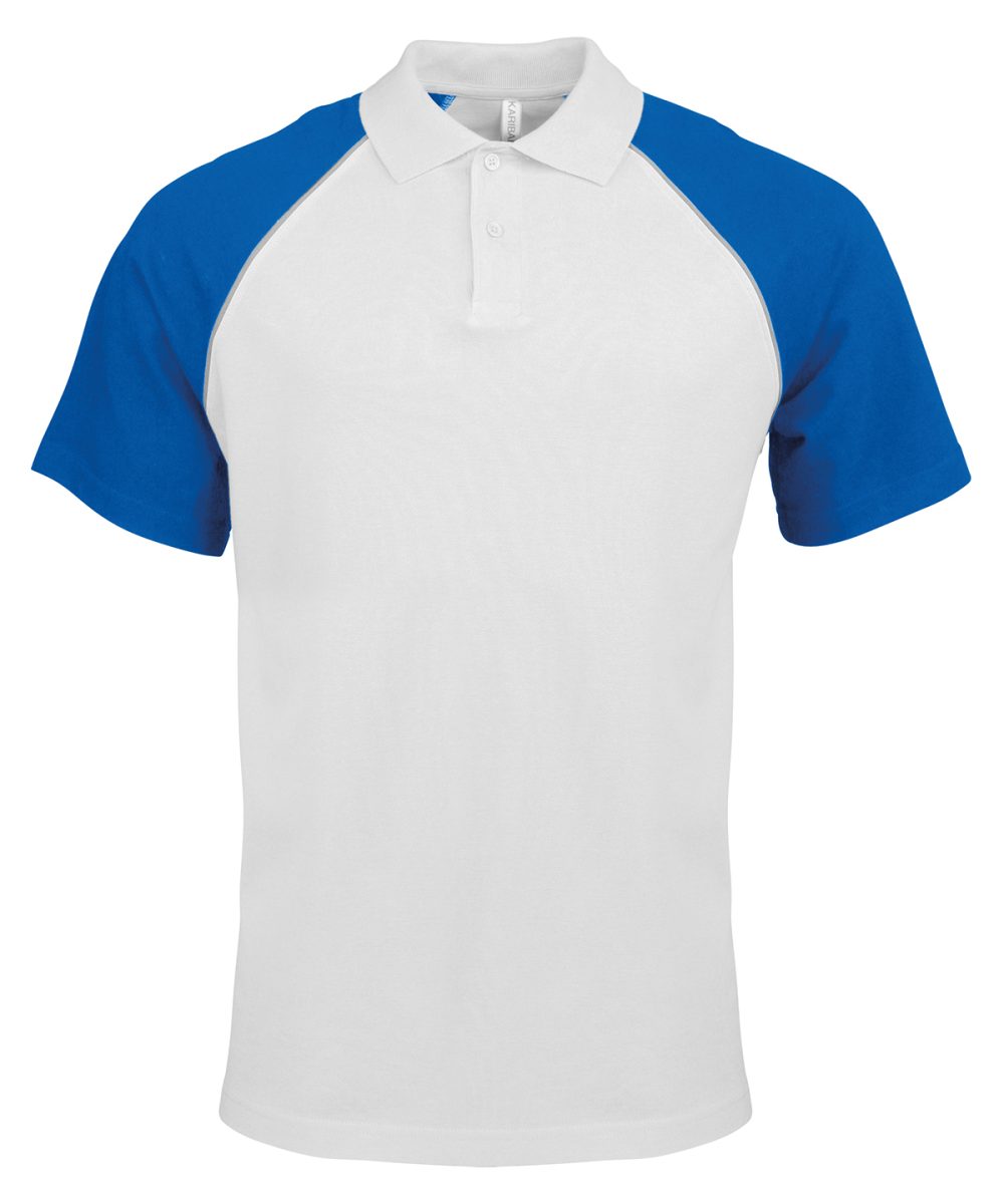 Polo baseball contrast polo shirt White/Light Grey/Royal