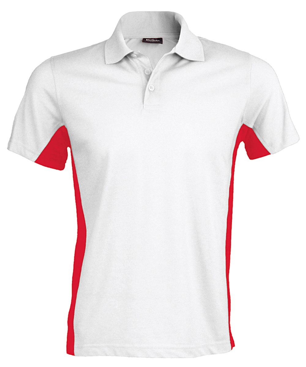 Flags short sleeve bi-colour polo shirt White/Red