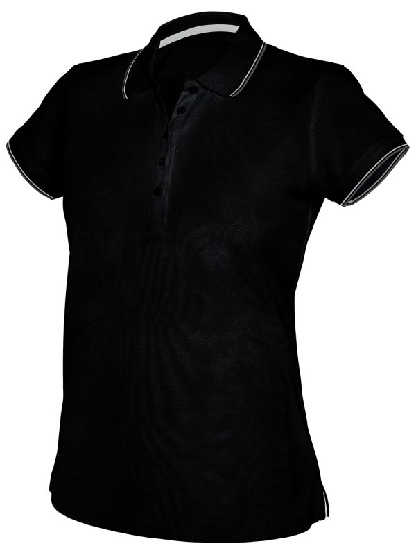 Women's short sleeve polo shirt Black