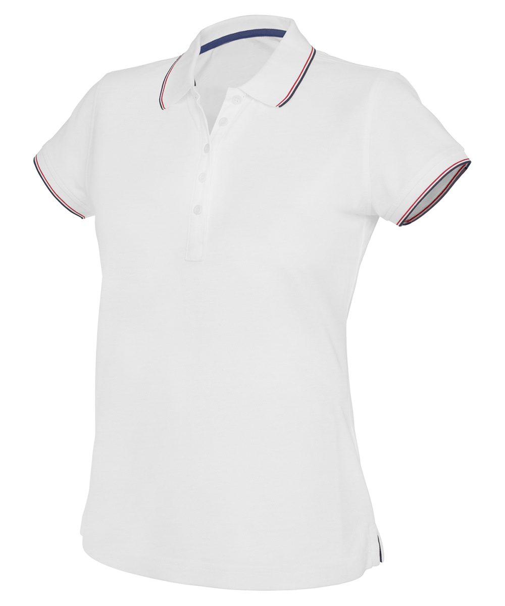 Women's short sleeve polo shirt White