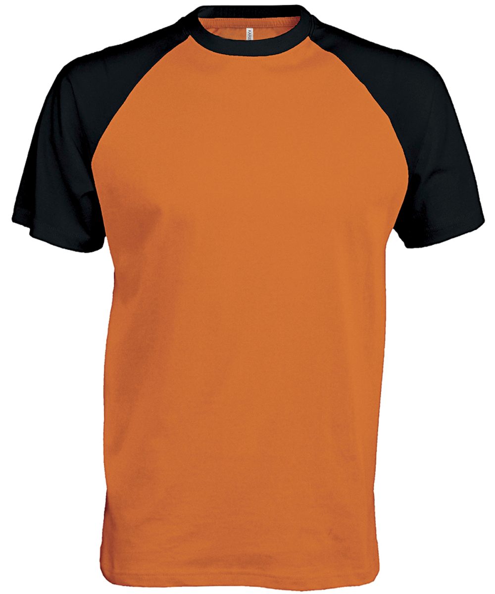 Baseball Short-sleeved two-tone T-shirt Orange/Black
