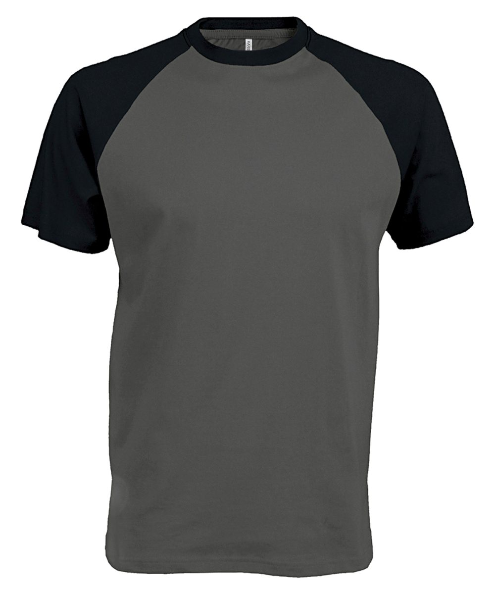 Baseball Short-sleeved two-tone T-shirt Slate Grey/Black
