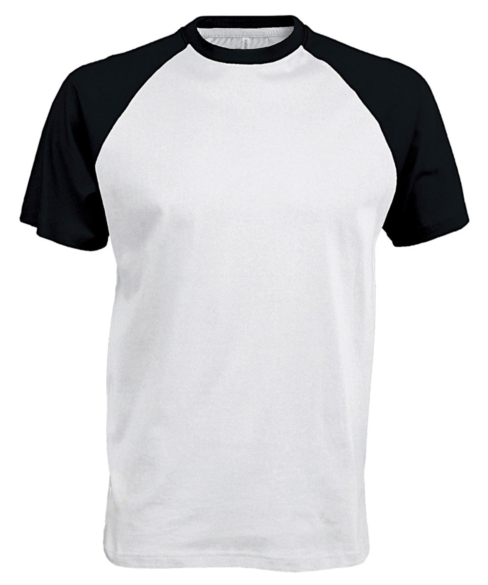 Baseball Short-sleeved two-tone T-shirt White/Black