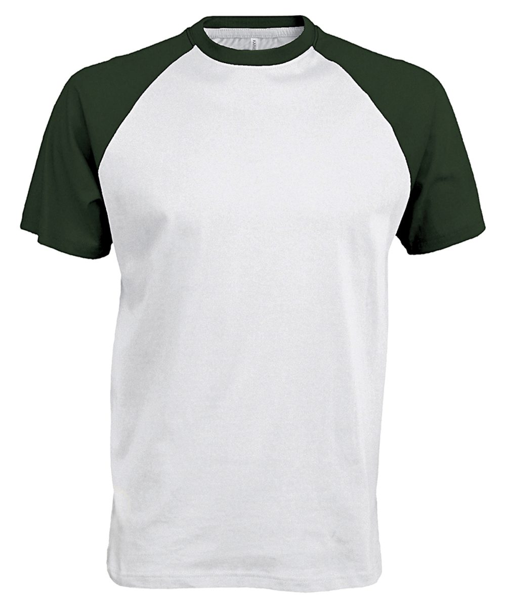 Baseball Short-sleeved two-tone T-shirt White/Forest