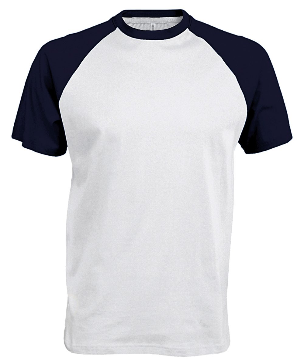 Baseball Short-sleeved two-tone T-shirt White/Navy