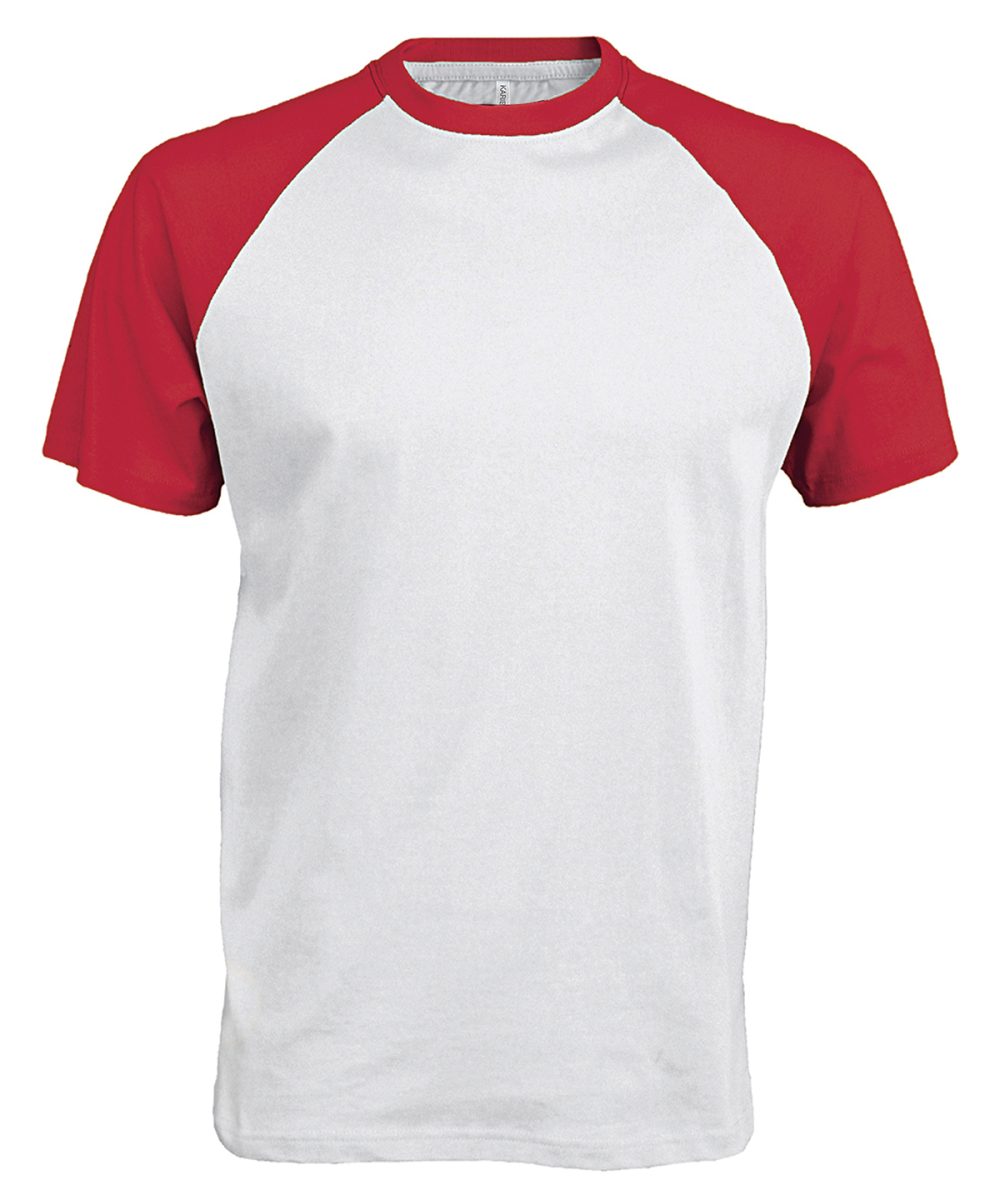 Baseball Short-sleeved two-tone T-shirt White/Red