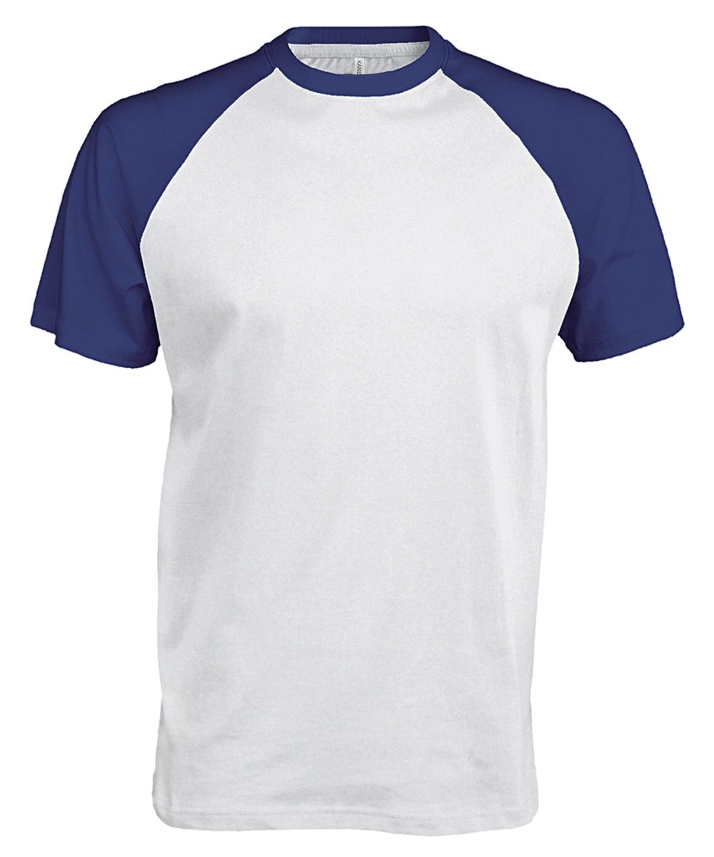 Baseball Short-sleeved two-tone T-shirt White/Royal