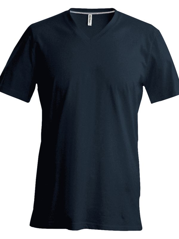 Men's short-sleeved V-neck T-shirt Dark Grey