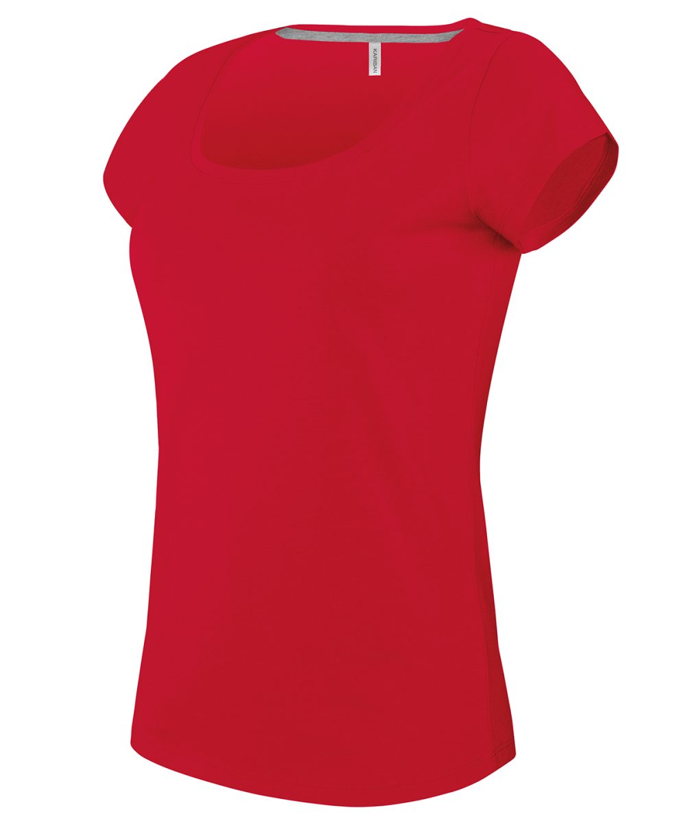 Ladies’ boat neck short-sleeved T-shirt Red