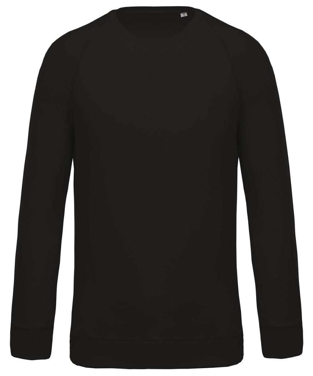 Men's organic cotton crew neck raglan sleeve sweatshirt Black