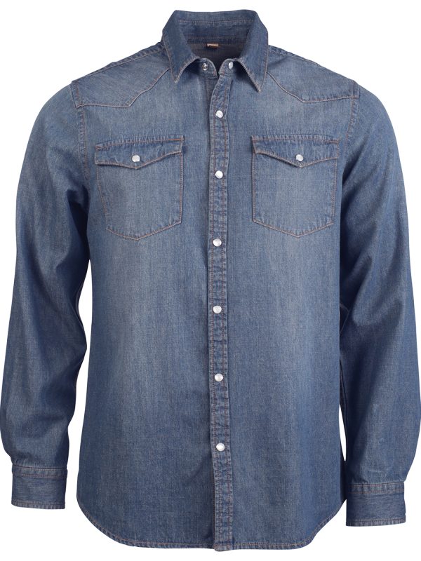 Men's long-sleeved denim shirt Blue Jean