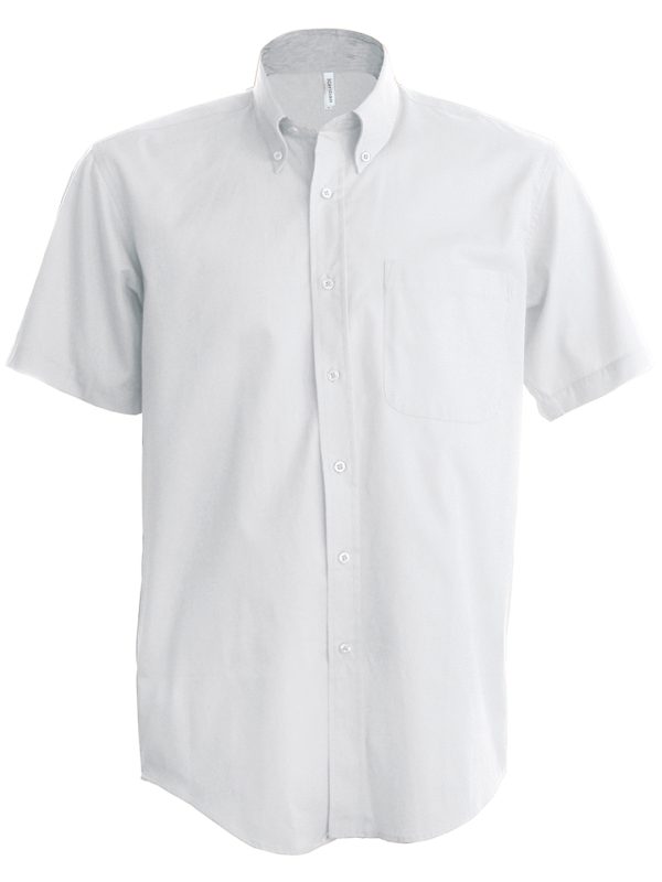 Men's short-sleeved Oxford shirt White