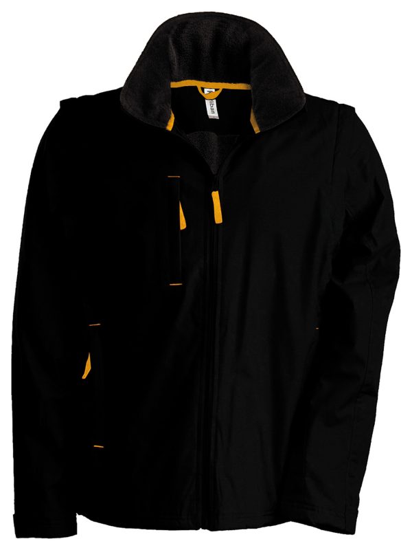 Score contrast detachable sleeve blouson jacket Black/Orange