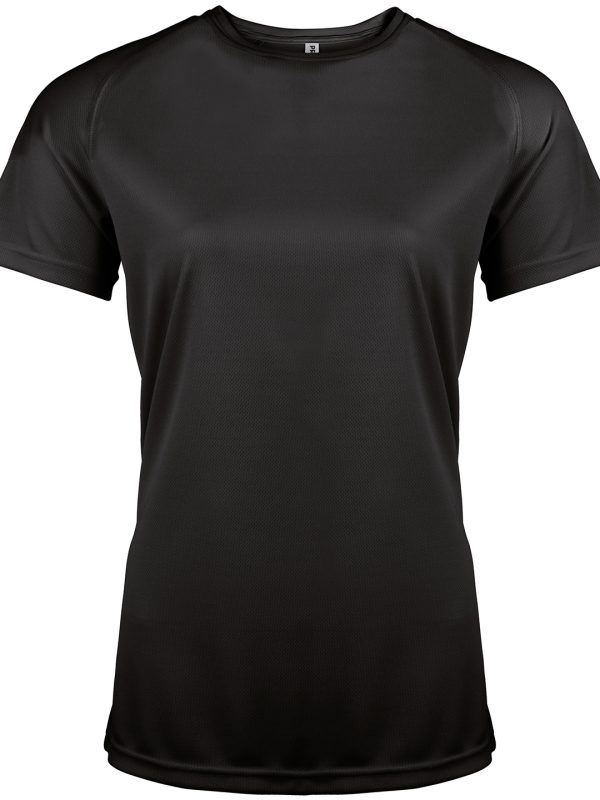 Ladies' short-sleeved sports T-shirt Black