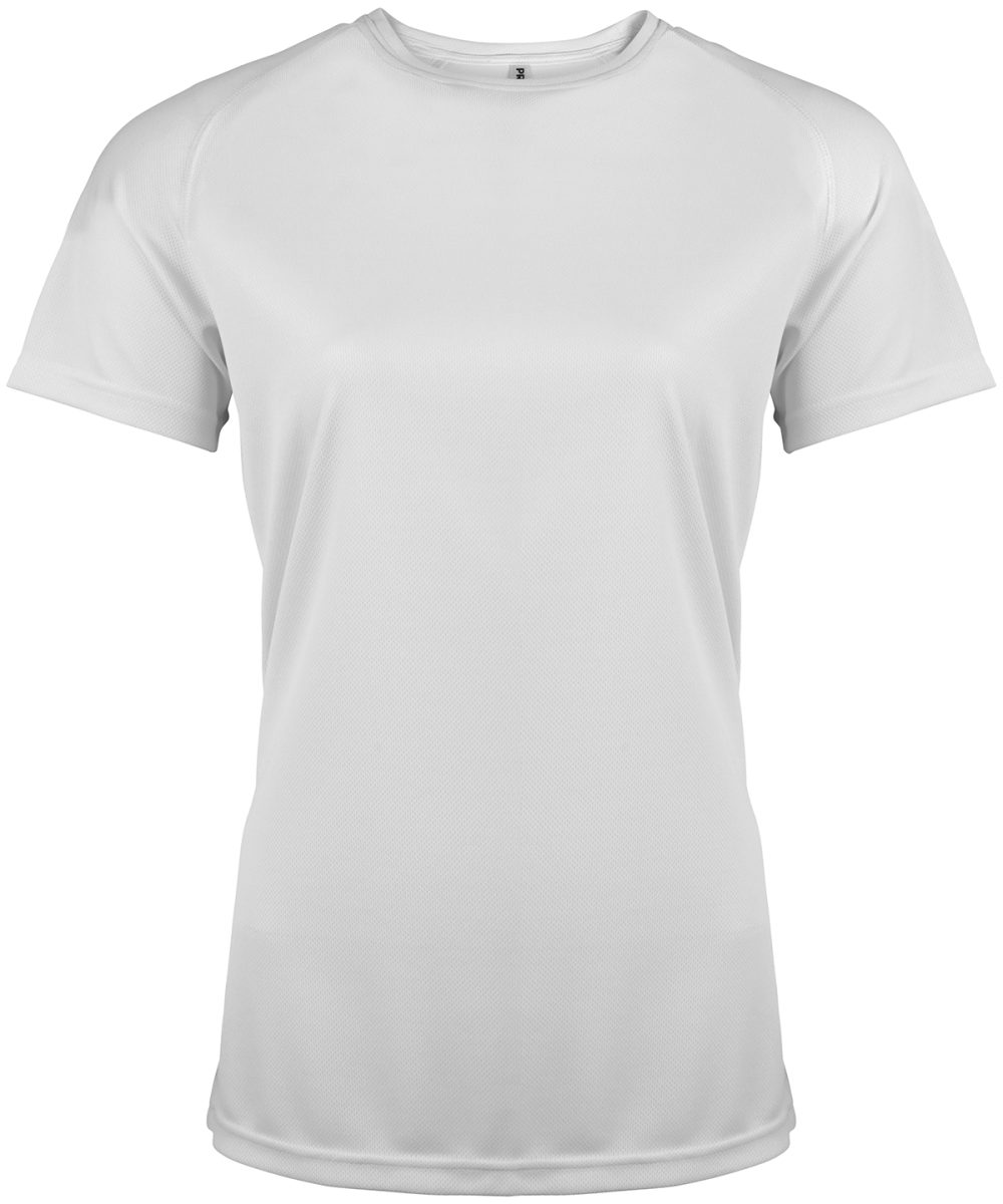 Ladies' short-sleeved sports T-shirt White