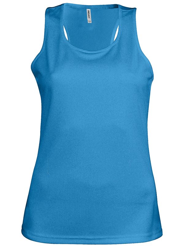 Ladies' sports vest Aqua Blue