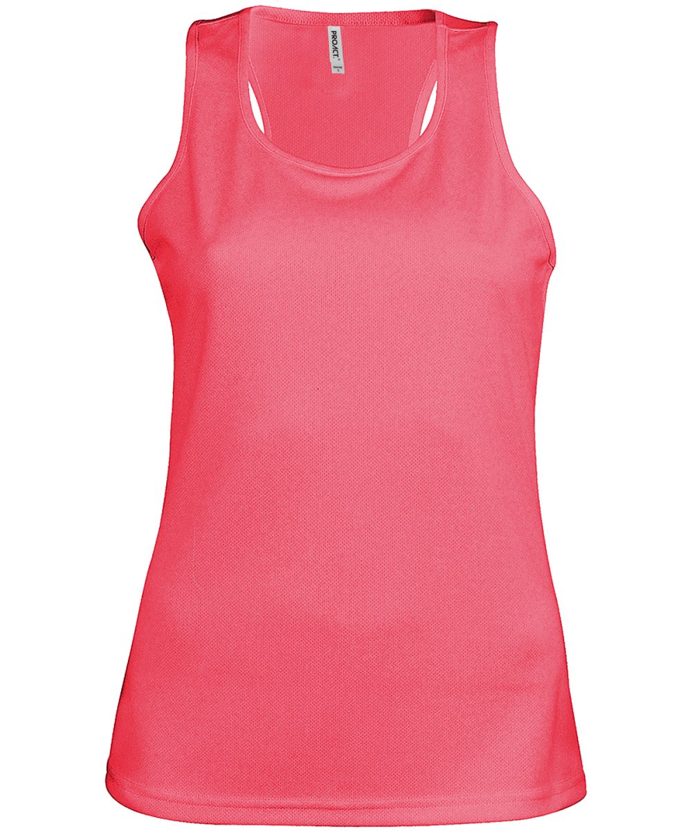 Ladies' sports vest Fluorescent Pink