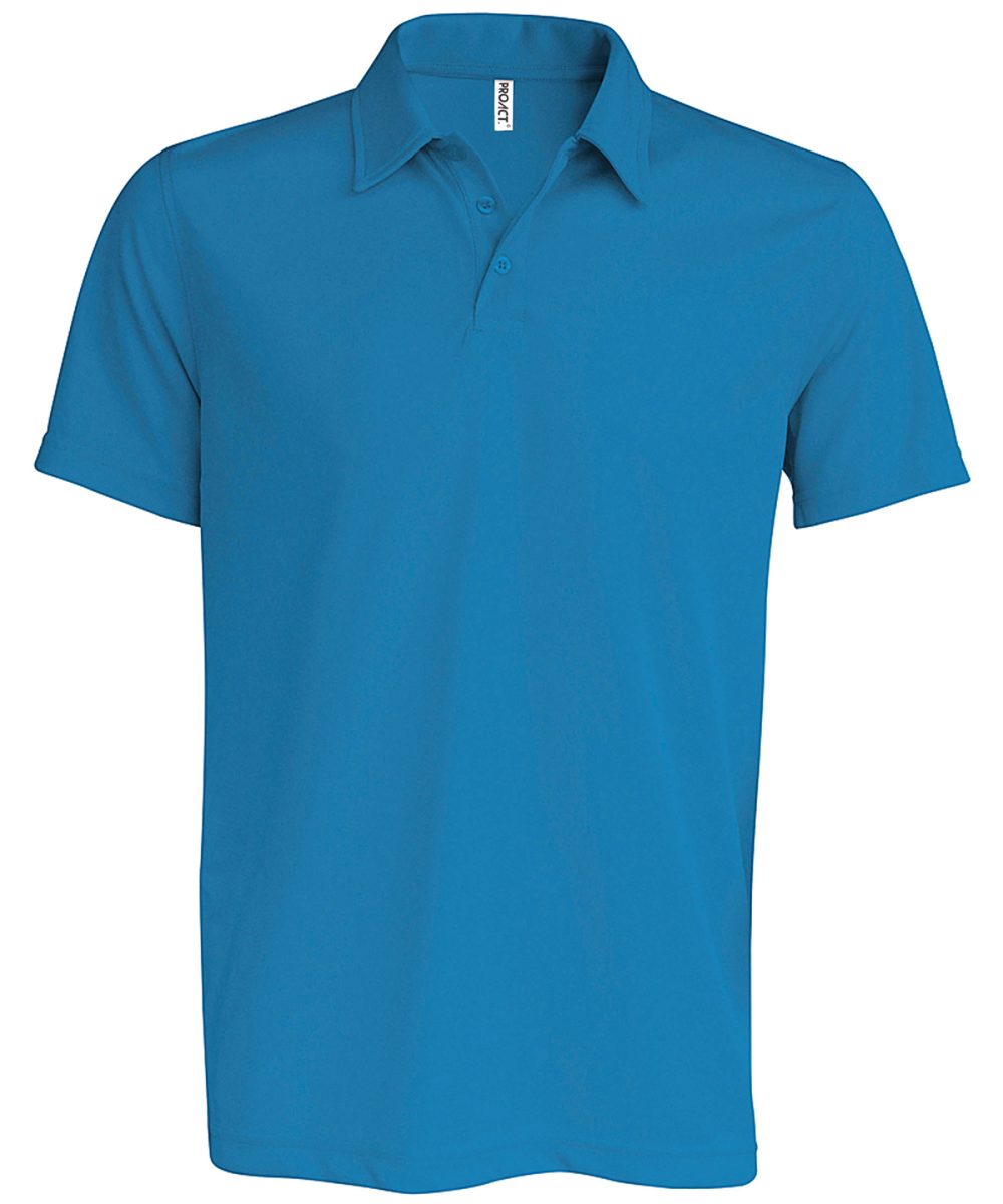 Men's short-sleeved polo shirt Aqua Blue