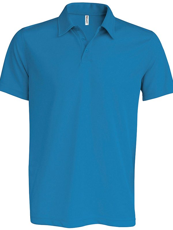 Men's short-sleeved polo shirt Aqua Blue