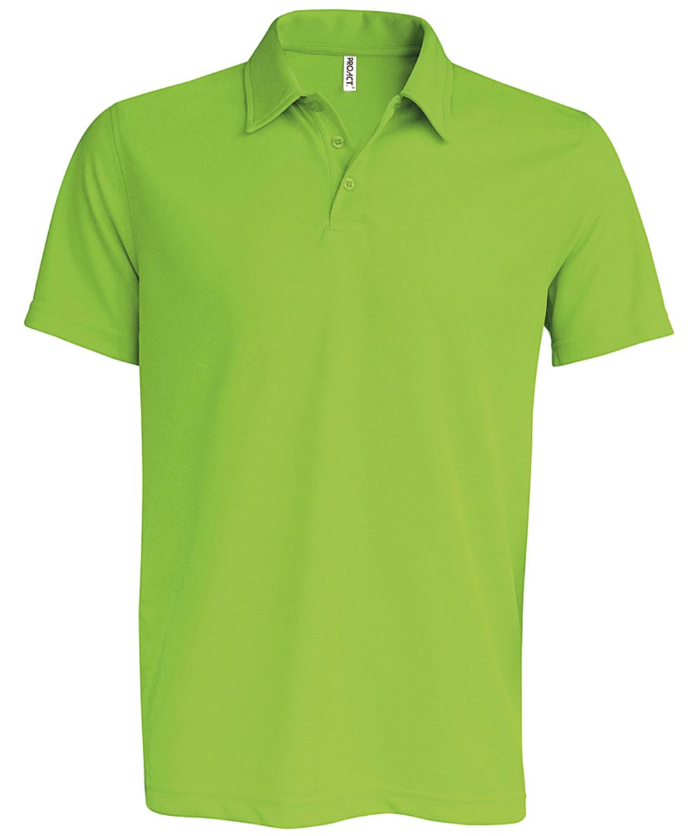 Men's short-sleeved polo shirt Lime